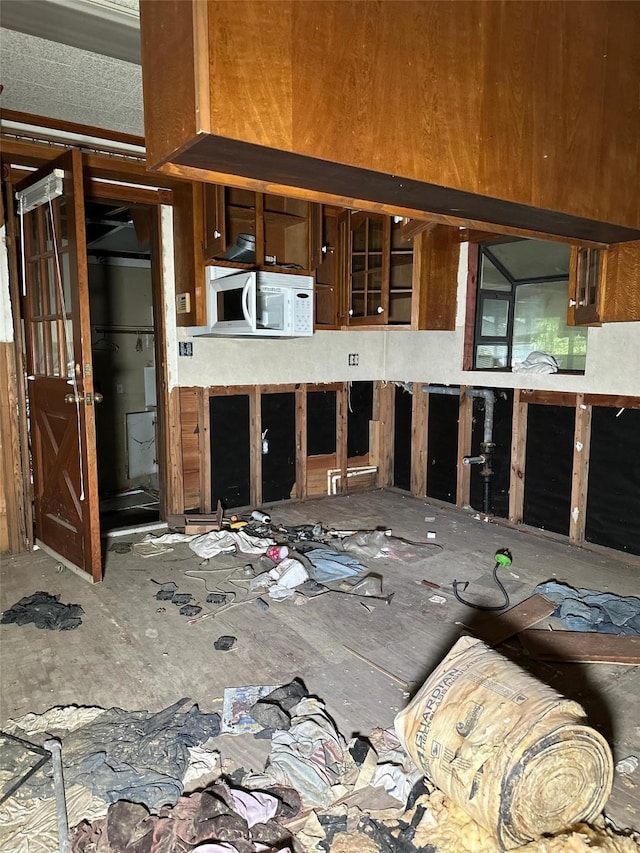 kitchen featuring white microwave