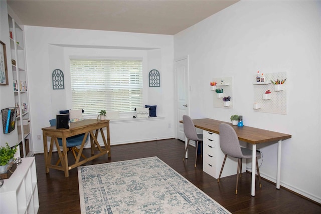 office featuring dark wood-style flooring