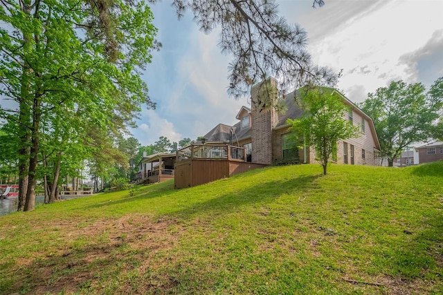 18914 Hikers Trail Dr, Humble, TX 77346 - view of grassy yard with a wooden deck
