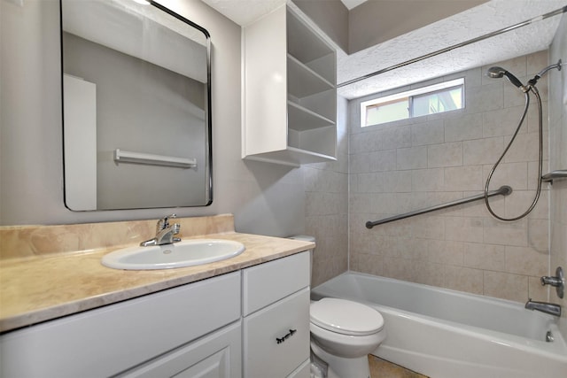 6902 Desert Rose Ln, Houston, TX 77086 - full bathroom featuring toilet, vanity, and bathtub / shower combination