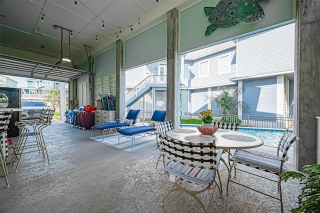 exterior space with outdoor dining area
