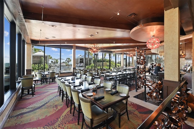 5220 Seawall Blvd Unit 1134C, Galveston, TX 77551 - dining space featuring visible vents