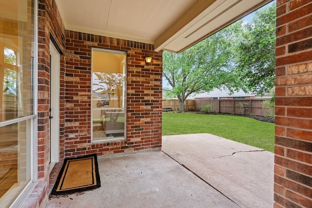view of patio with a fenced backyard