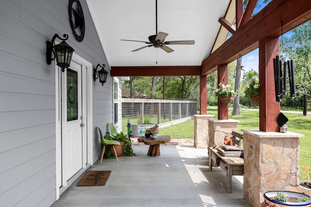 8703 County Road 48, Rosharon, TX 77583 - view of patio / terrace featuring a ceiling fan