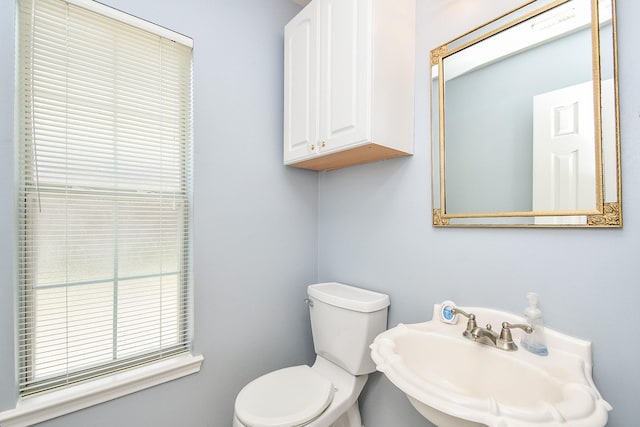 half bathroom featuring a sink and toilet