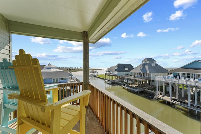 23006 Martes St, Galveston, TX 77554 - balcony featuring a water view and a residential view