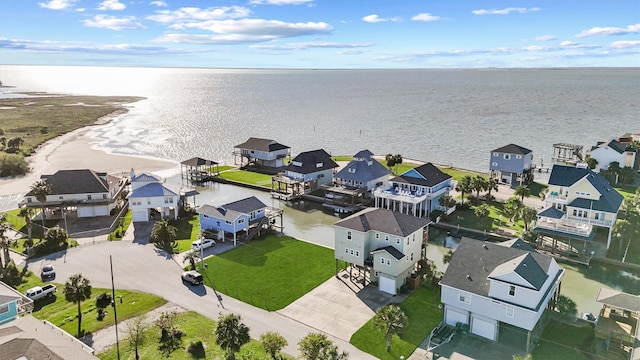 23006 Martes St, Galveston, TX 77554 - aerial view of residential area featuring a large body of water