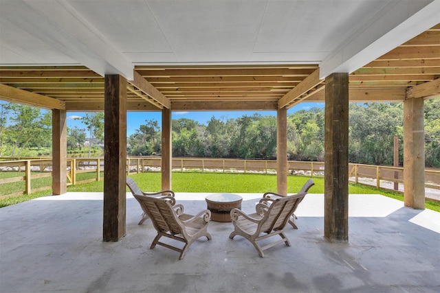 view of patio with a fenced backyard