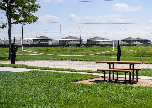 view of community with volleyball court and a residential view