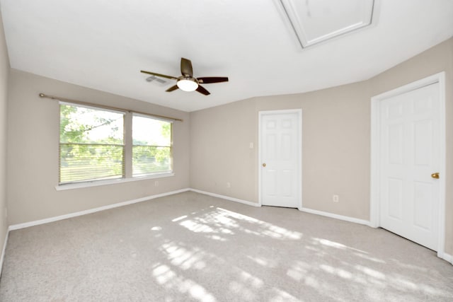 4902 Bellmead Dr, Missouri City, TX 77459 - unfurnished bedroom with baseboards, carpet flooring, attic access, and a ceiling fan