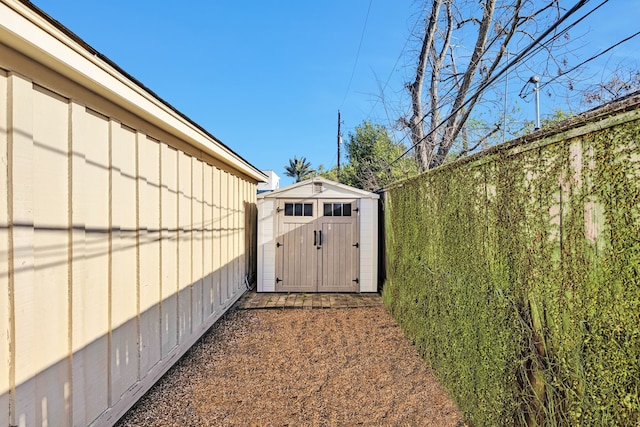 view of shed