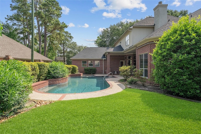 8802 Kennet Valley Rd, Spring, TX 77379 - outdoor pool featuring a yard