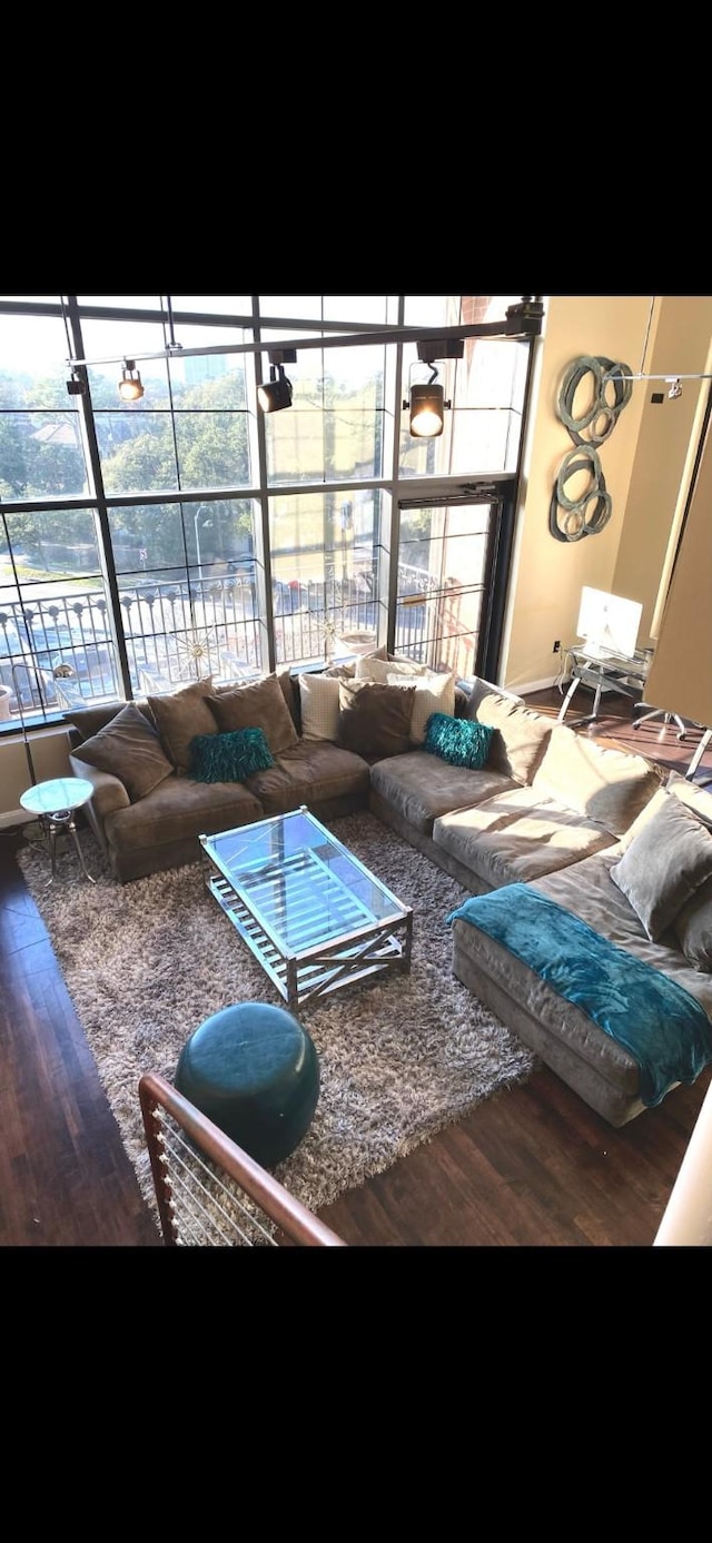 living area with wood finished floors
