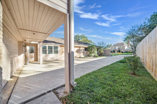 exterior space featuring fence