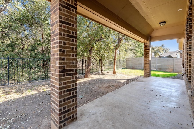 view of patio with a fenced backyard
