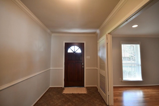 5718 Benning Dr, Houston, TX 77096 - entryway with healthy amount of natural light, ornamental molding, and baseboards