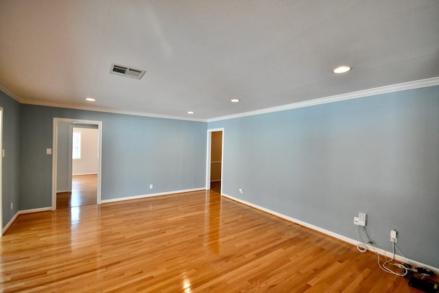 5718 Benning Dr, Houston, TX 77096 - spare room with recessed lighting, crown molding, light wood finished floors, and baseboards
