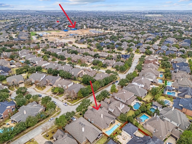 drone / aerial view featuring a residential view
