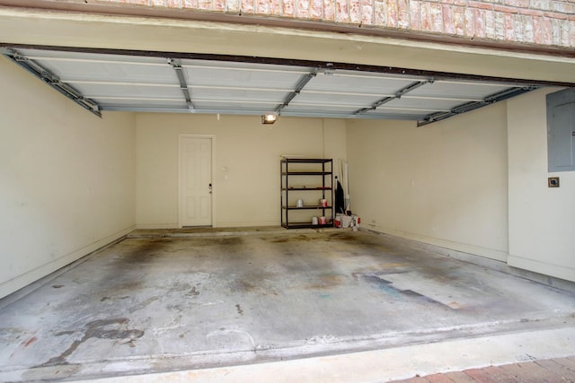 garage featuring electric panel