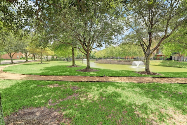 view of home's community with a lawn