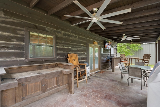 view of patio / terrace with french doors and outdoor dining space