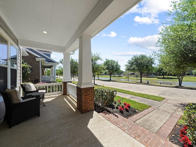 view of patio with a porch