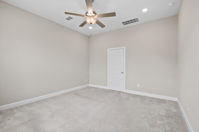 10723 Bridgeport Path Ct, Missouri City, TX 77459 - carpeted spare room featuring a ceiling fan, baseboards, and visible vents
