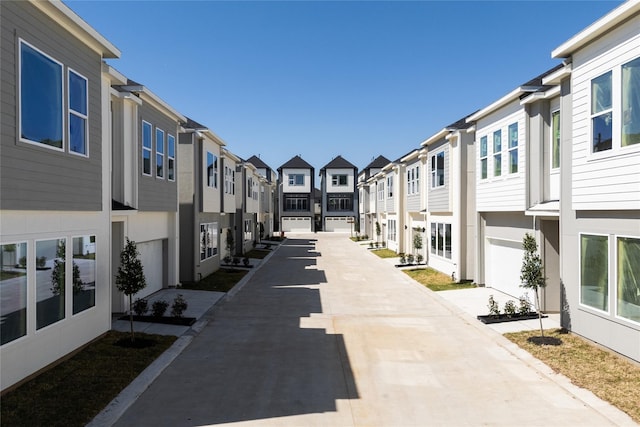 view of road featuring a residential view