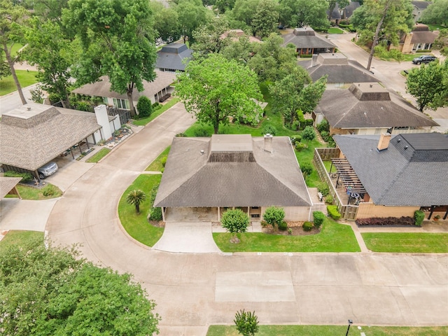 aerial view with a residential view
