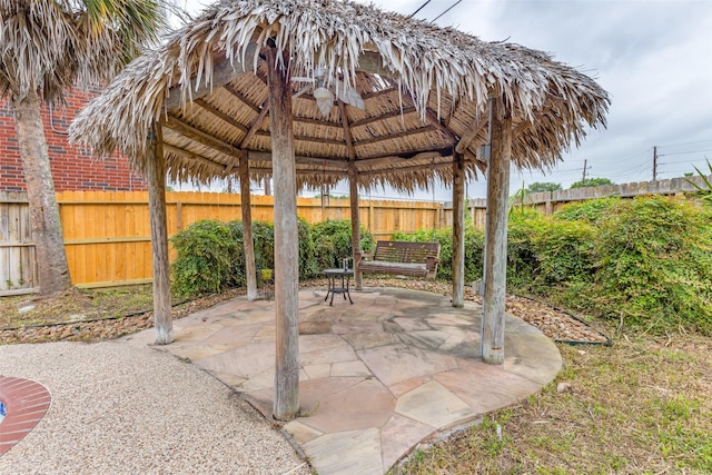 view of patio featuring a fenced backyard
