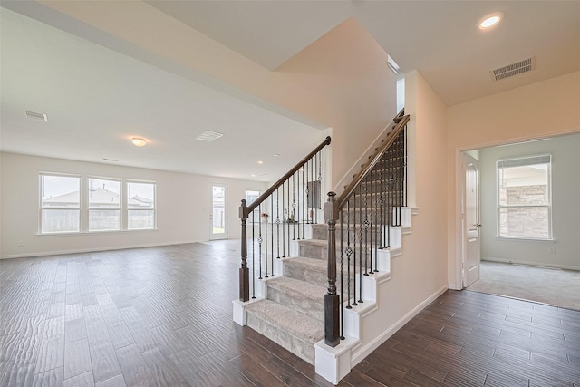 25327 Cheshire Knoll St, Katy, TX 77493 - staircase with wood finished floors, baseboards, and recessed lighting