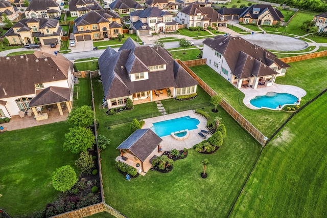 1828 Anna Way, Friendswood, TX 77546 - aerial perspective of suburban area featuring a pool area