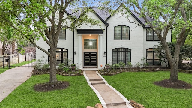 15431 Greens Cove Way, Houston, TX 77059 - view of front of property featuring brick siding, driveway, and french doors