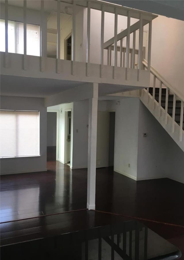 7111 Brendam Ln, Houston, TX 77072 - stairs with a high ceiling and wood finished floors