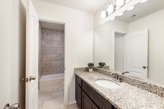 12420 Southern Trail Ct, Magnolia, TX 77354 - full bathroom featuring tile patterned floors, vanity, and visible vents
