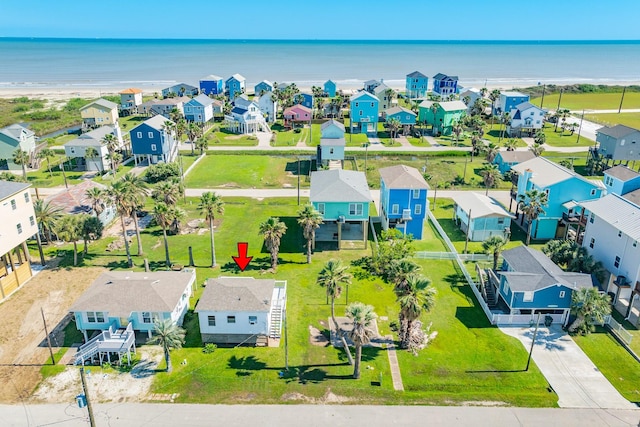 11213 Schwartz Dr, Galveston, TX 77554 - aerial view with a water view and a residential view