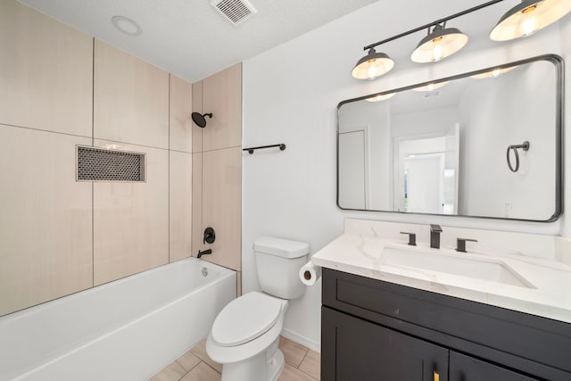 1802 Winston Homestead St, Richmond, TX 77406 - full bath with vanity, bathing tub / shower combination, a textured ceiling, toilet, and visible vents