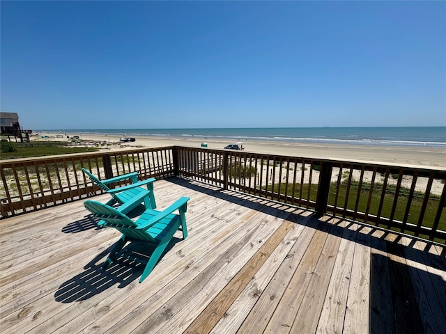 101 Saltgrass Ave, Surfside Beach, TX 77541 - deck with a water view and a view of the beach