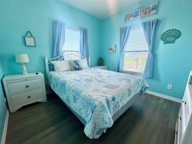 101 Saltgrass Ave, Surfside Beach, TX 77541 - bedroom with baseboards and dark wood-style floors
