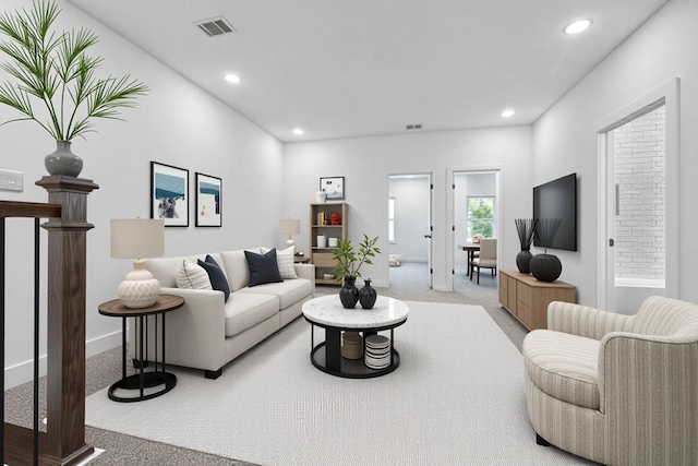 2015 Brackenridge St Unit A, Houston, TX 77026 - carpeted living area featuring recessed lighting and baseboards