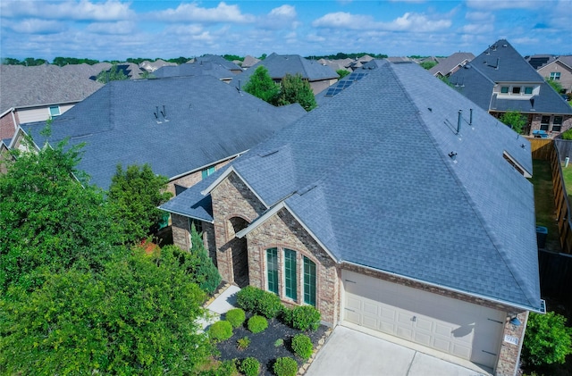 aerial view featuring a residential view