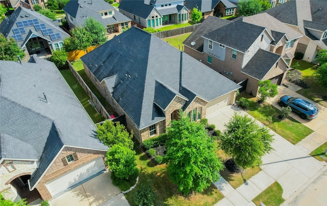 aerial view with a residential view