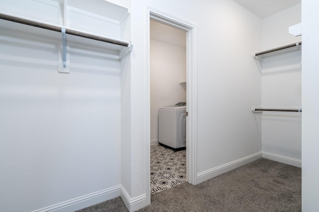 16958 Chapel Knox Dr, Humble, TX 77346 - walk in closet with carpet floors and washer / dryer