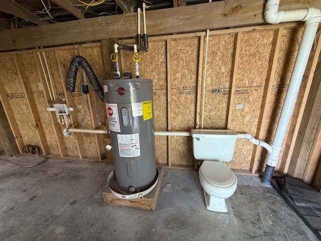 utility room with electric water heater