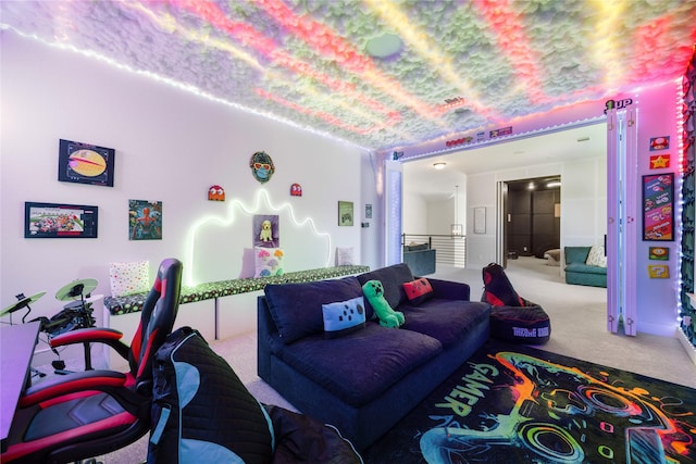game room featuring carpet