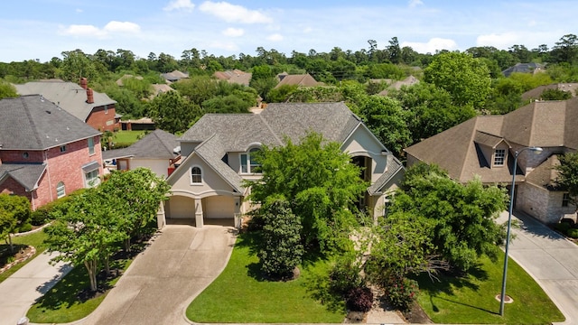 drone / aerial view with a residential view