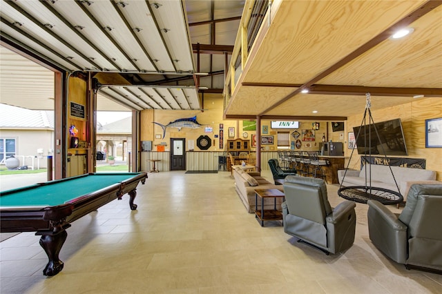 game room with pool table