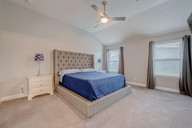 26626 Yukon Straight Dr, Richmond, TX 77406 - carpeted bedroom with ceiling fan, baseboards, and vaulted ceiling
