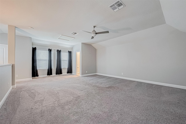 26626 Yukon Straight Dr, Richmond, TX 77406 - carpeted empty room with visible vents, ceiling fan, and lofted ceiling