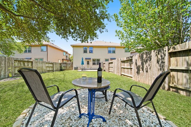 exterior space with a fenced backyard
